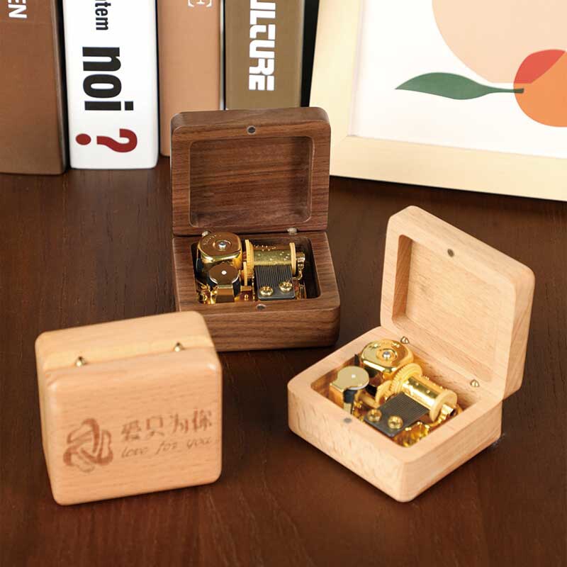 木质音乐盒八音盒鸟之诗复古定制女孩女生男生儿童生日情人节礼物