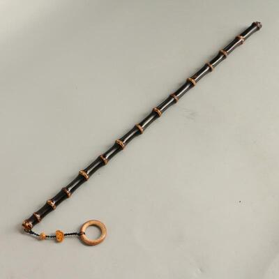 天然实心竹紫竹“紫气东来”老料竹鞭教鞭手工精细磨调直教棍