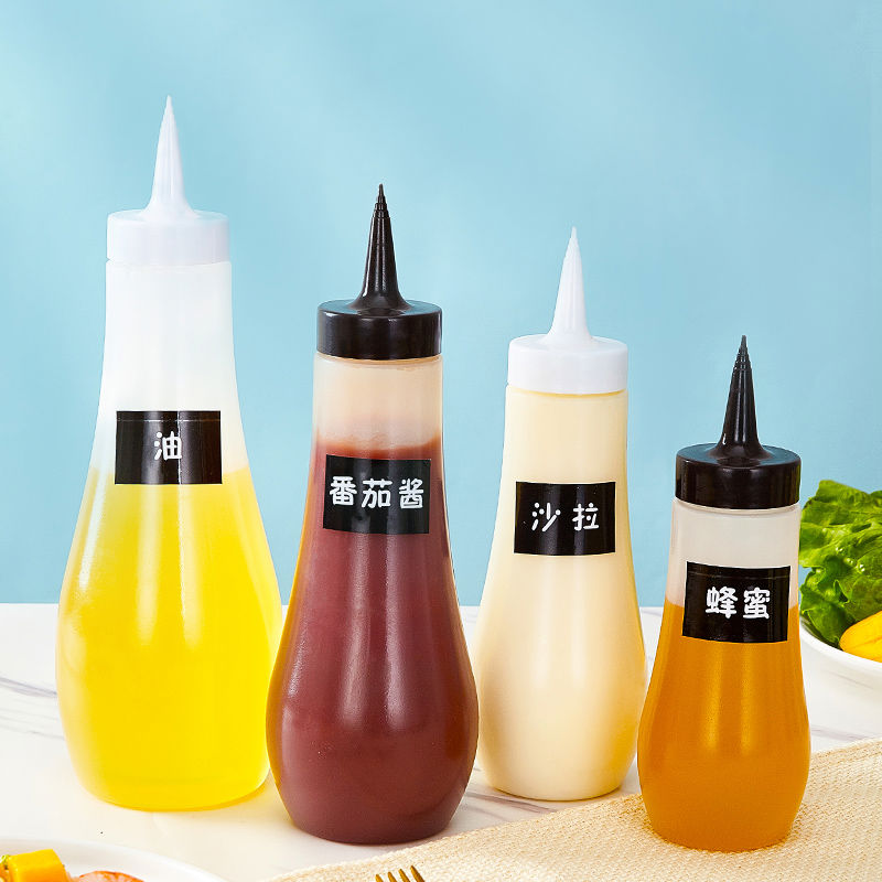 挤酱瓶番茄沙拉酱透明塑料尖嘴挤压式商用油壶调料酱汁酱料瓶