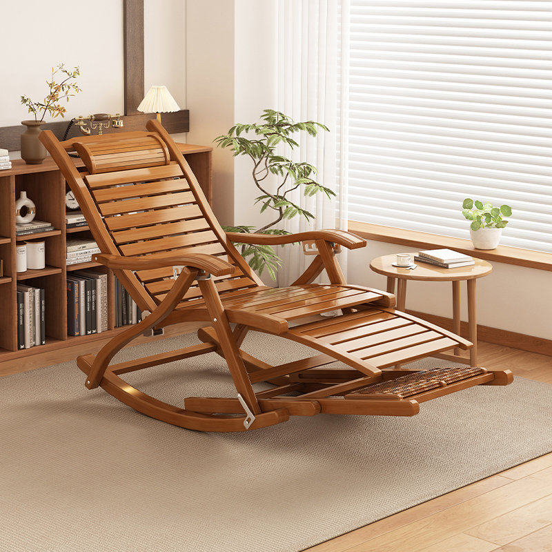 竹躺椅加厚阳台2025新款懒人折叠摇椅晒太阳午休睡椅老人专用休闲
