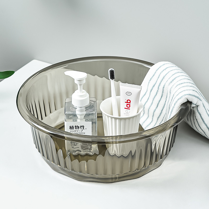 加厚脸盆透明家用食面盆大号洗衣盆泡脚洗菜塑料婴儿洗澡洗