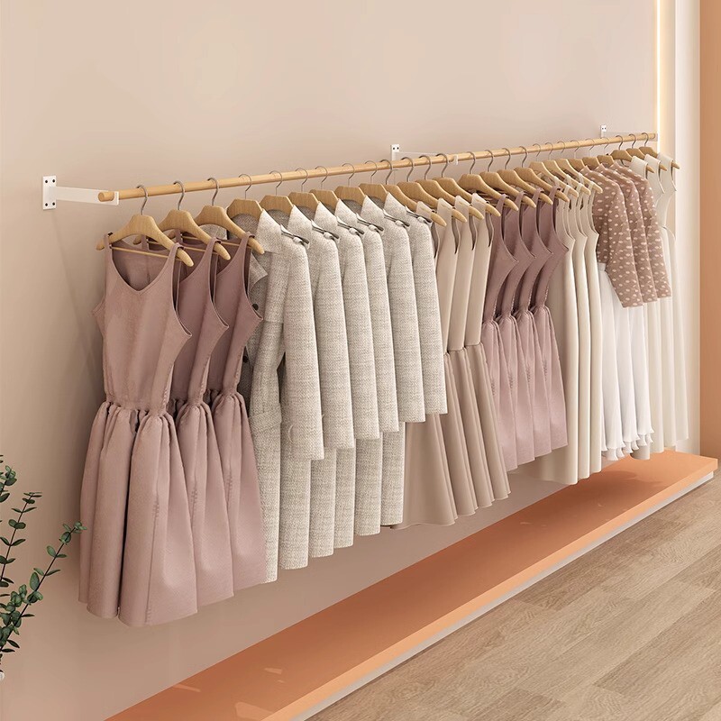 服装店上墙壁挂内衣店内裤架子展示架挂衣杆货架女装店童装挂