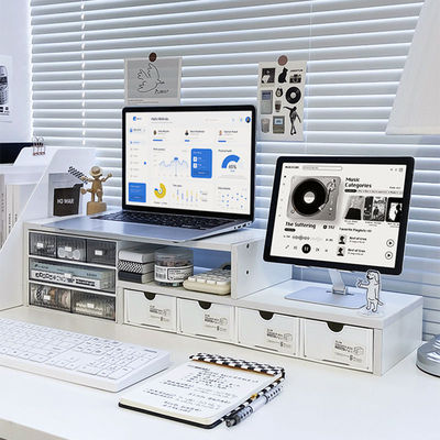 宿舍桌面置物架书桌电脑增高笔记本台式支架办公室收纳显示器