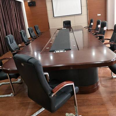 现代简约会议桌长桌洽谈会议桌会议桌椅组合椭圆形油漆会议桌