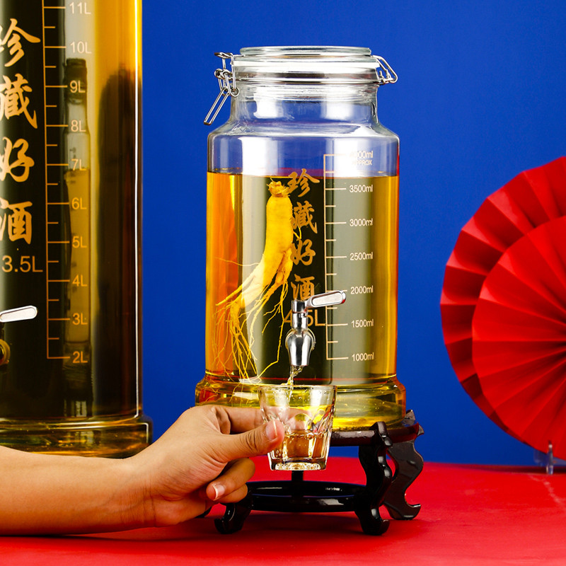 泡酒玻璃瓶家用密封带盖泡酒罐高档人参专用自酿酒瓶空瓶药酒