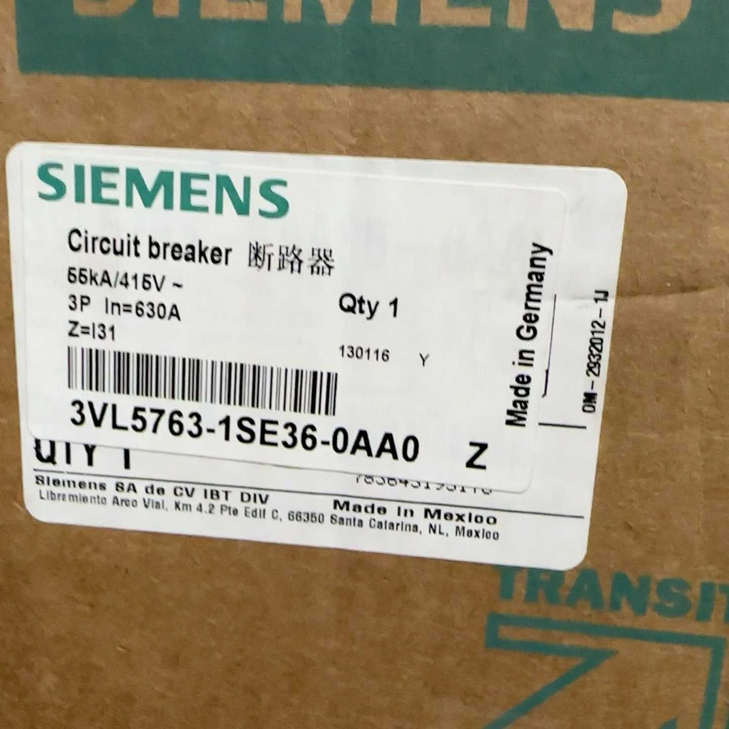 (询价)塑壳断路器 3VL5763-1SE36-0AA0