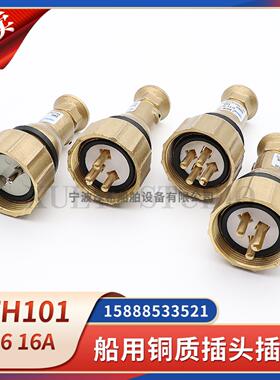 船用铜质水密插头插座CTH101-1/2/3/4/5防水插座CZH101三孔7928