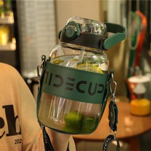 1500ml玻璃杯水杯大容量1000毫升男生夏季女士高硼硅耐热吸管