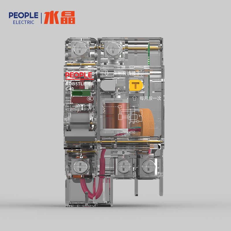 人民电器透明壳小型漏电断路器RDB5TLE 工程用空气开关 量大