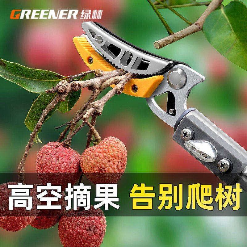 绿林摘果神器伸缩杆摘柿子水果剪刀摘枇杷龙眼高空采摘剪刀摘果器
