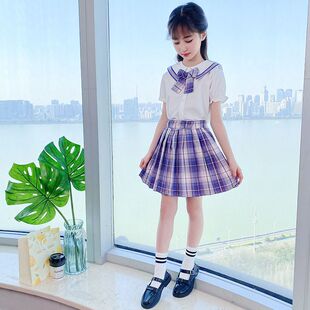 儿童jk制服裙夏装10夏季女童春天校服套装洋气小学生中大童12岁潮