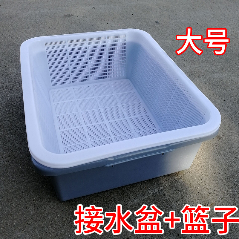 加大加厚双层沥水篮塑料洗菜篮酒店厨房洗菜浸泡篮子淘米箩猫