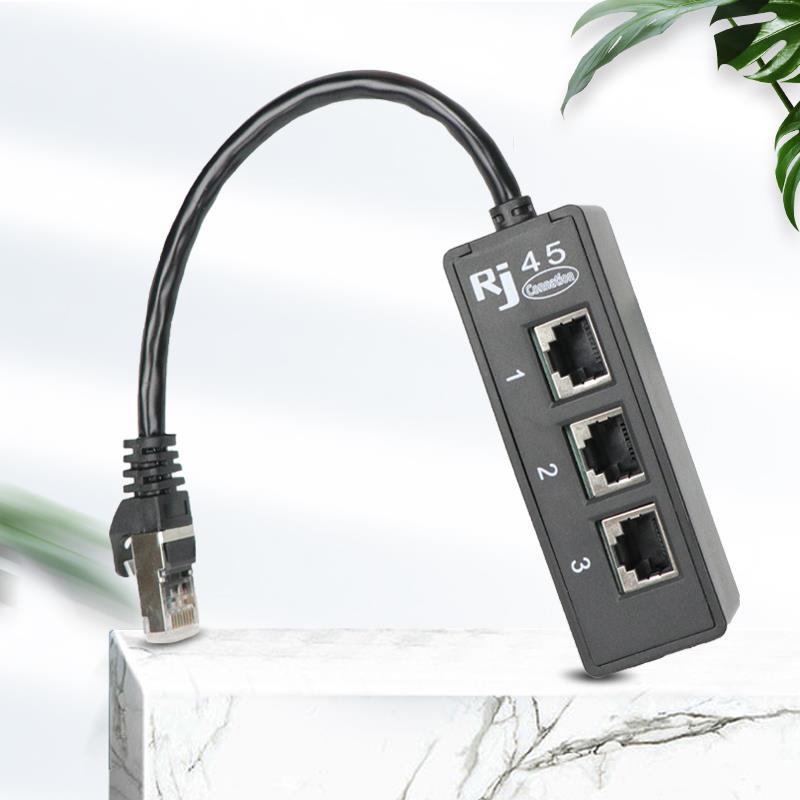 网线分线器RJ45八芯千兆口网络一分三网口转换器网口一分三分
