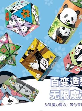 【下单立减50】熊猫3D立体百变无限魔方几何空间思维益智玩具KP