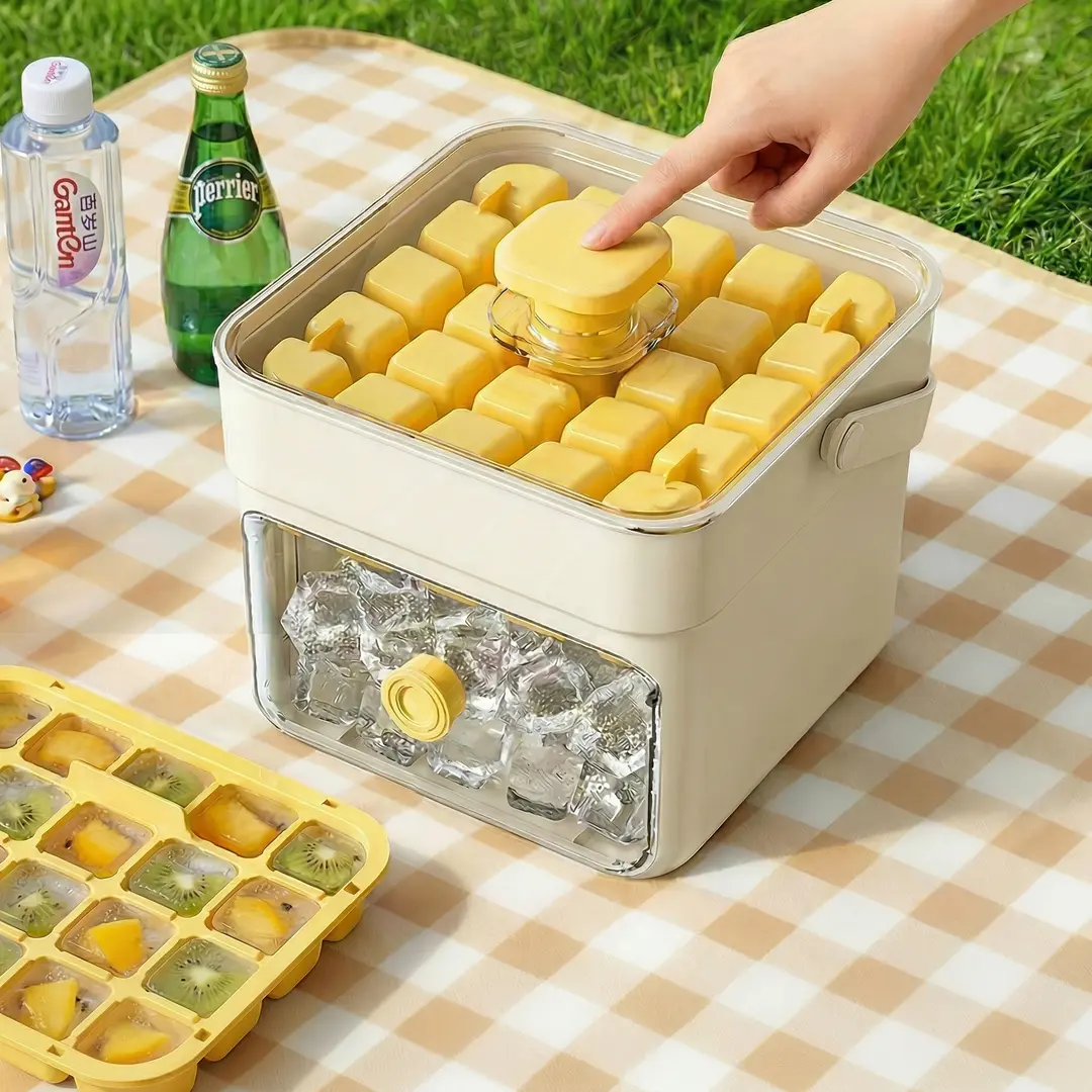 【下单立减50】按压冰块模具制冰盒大容量储冰家用食品级冰桶zf