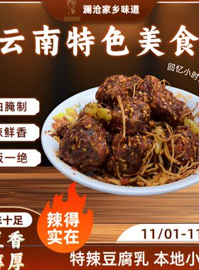 豆腐乳霉豆腐特辣云南特产澜沧竹塘田坝品之恋下饭卤腐麻辣纯手工
