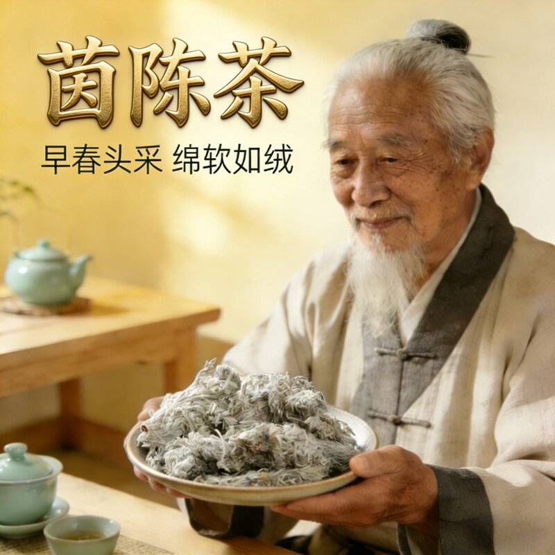 【春芽】地道正宗茵陈三月绵茵陈茶嫩芽 无硫无杂绿茶.