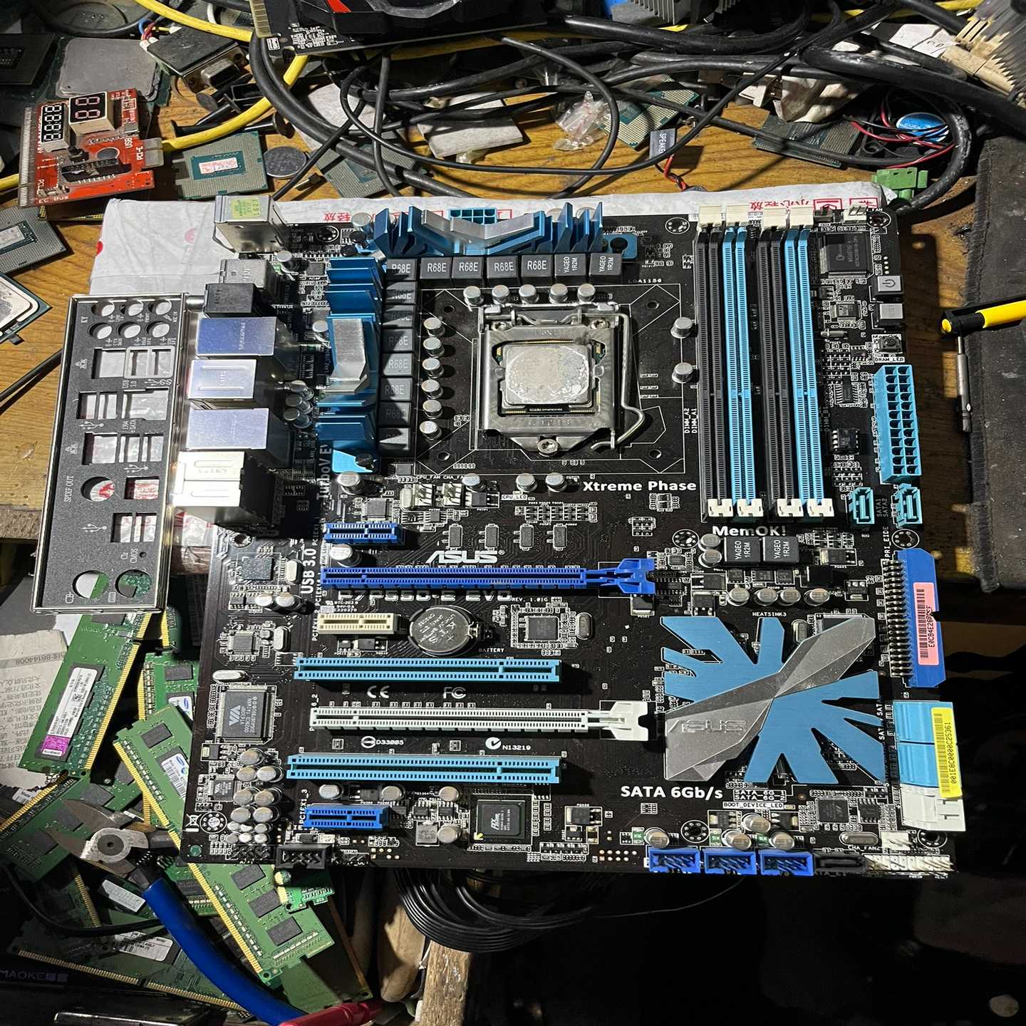询价~华硕P7P55D-E EVD 双网工控大板自带i5-750成