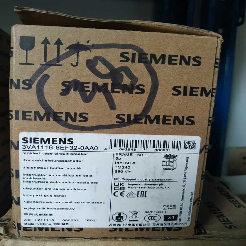 西门子3VA116-6EF32-0AA0塑壳断路器3P 16（崽载电子）