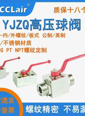 高压球阀YJZQ-J06W08H10N15W20N25W32N40W50B不锈钢G1/4G3/8G11