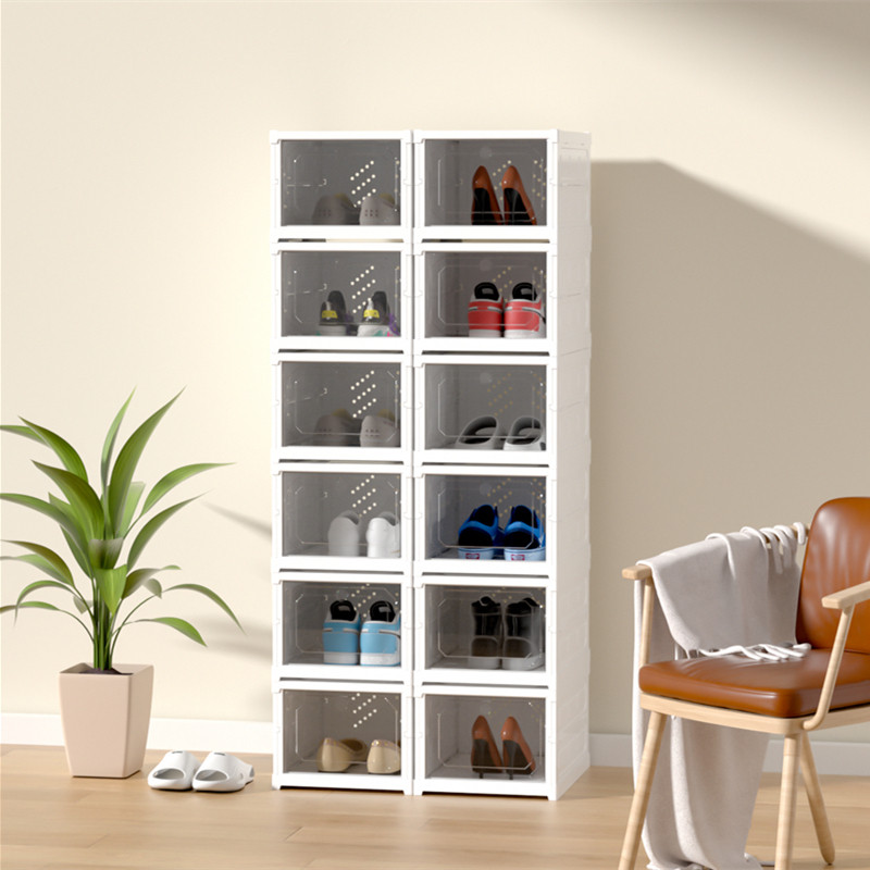 免安装加厚鞋架可折叠一体式鞋盒透明多层收纳盒塑料防尘简易