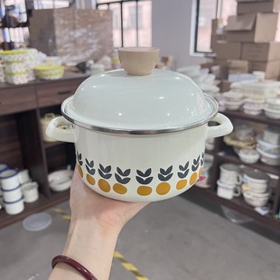 新款 出小韓訂貨 數(shù)量很少 橘子花雙耳鍋小湯鍋 18CM