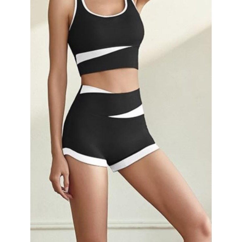 2025新款黑色专业速干泳裤女士成人单件高腰四角平角速干女生沙滩