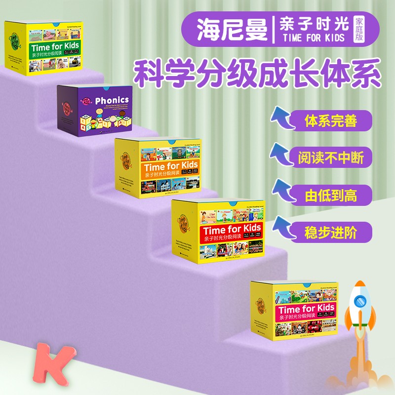 【家庭版】海尼曼亲子时光英语启蒙分级阅读自然拼读绘本GKG1G2