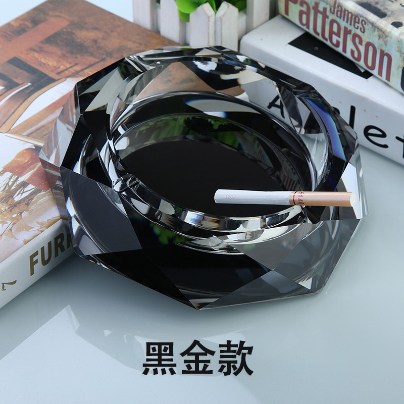 高档实用水晶烟灰缸 时尚创意个性礼大号定制精客厅欧式八角