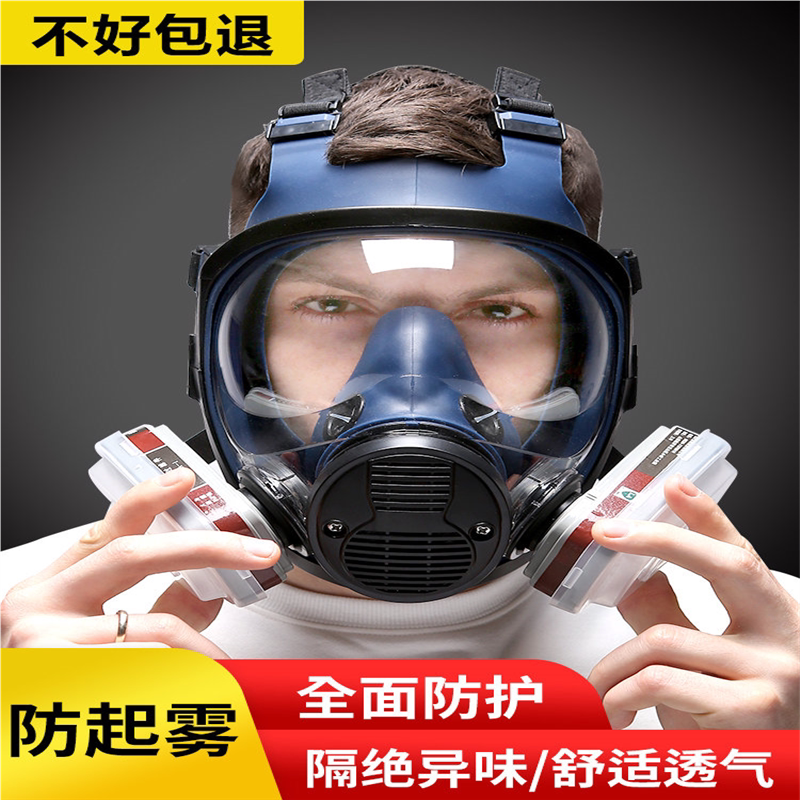 防毒面具全面罩喷漆打磨防护全脸专用头罩防尘防护面罩毒气罩