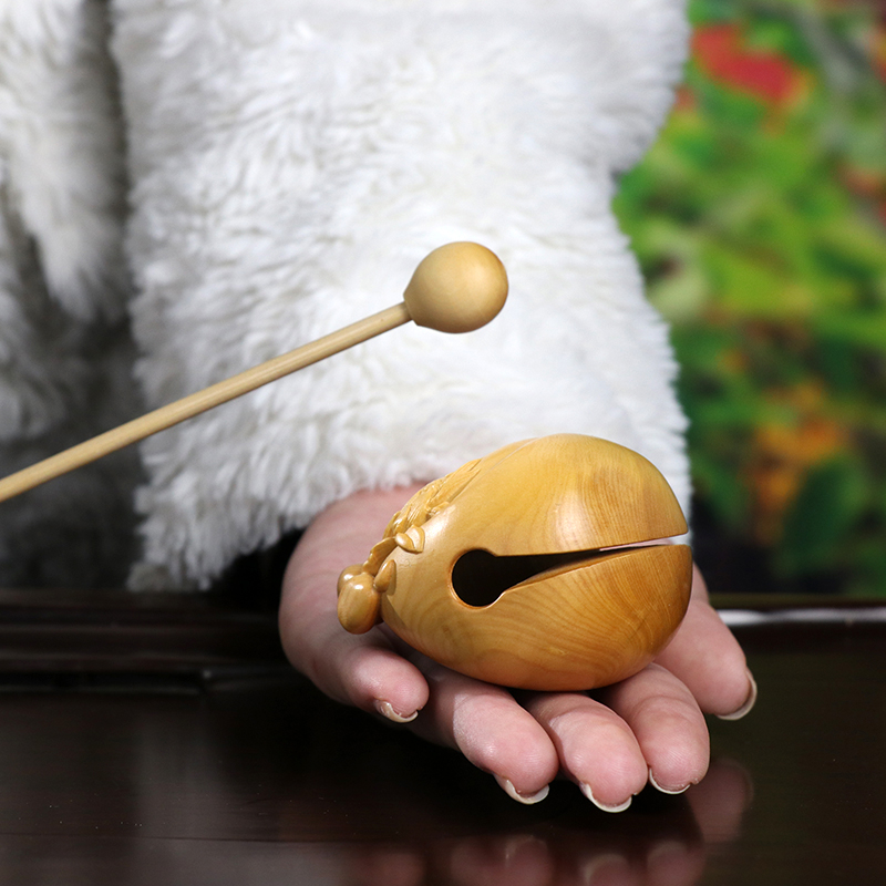 黄杨木雕木鱼木质随身携带中式手把件打击乐器佛系念小摆件
