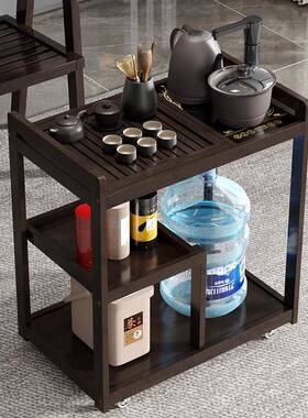 M$KYM$KY移动小茶桌家用茶台实木茶边几茶车茶盘烧水壶一体茶水柜