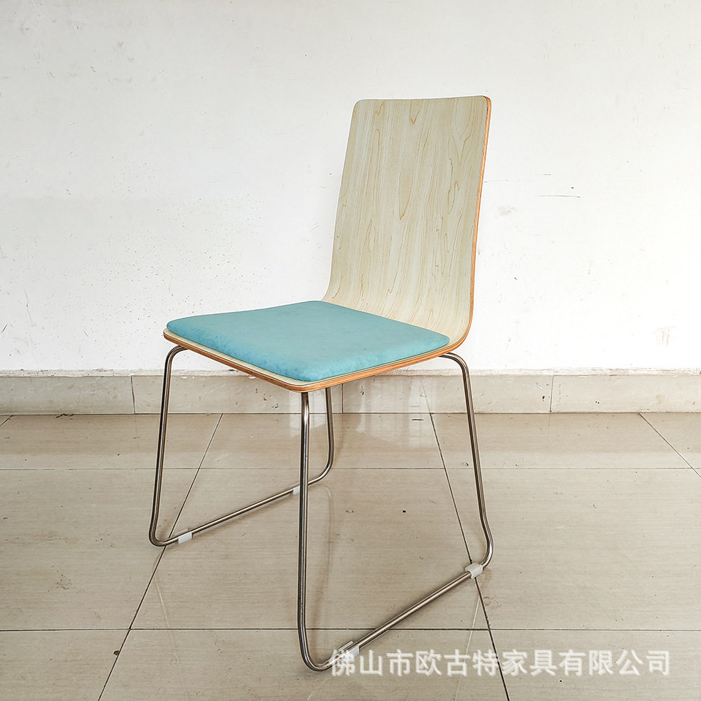 2024不锈钢曲木椅饭馆小吃奶茶店桌椅批学校饭堂发员工食堂快餐椅