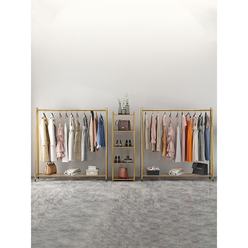 女装店货架展示架衣架落地式直播童装店铺服装店陈列架摆台挂架子