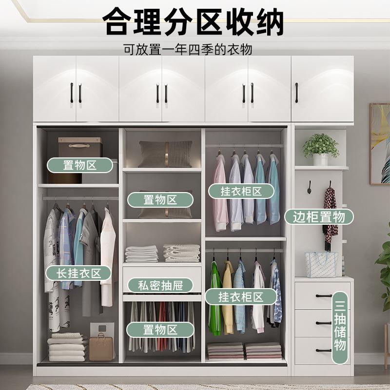 实木衣柜家用卧室出租房用经济型简易组装小户型储物儿童衣橱