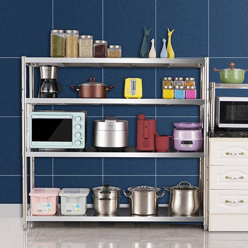 菜架子不锈钢置物架落地多层货架家用架厨房收纳置物储物柜昌嘉勤
