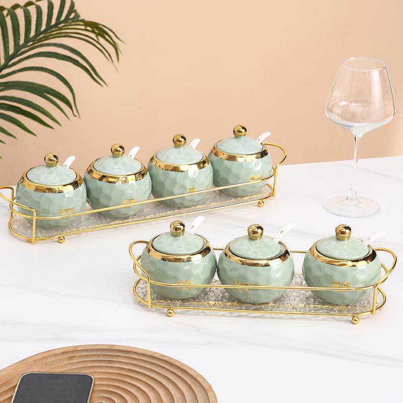 调味罐陶瓷调料盒北欧轻奢调料罐调味品罐厨房调味盒家用盐罐糖罐