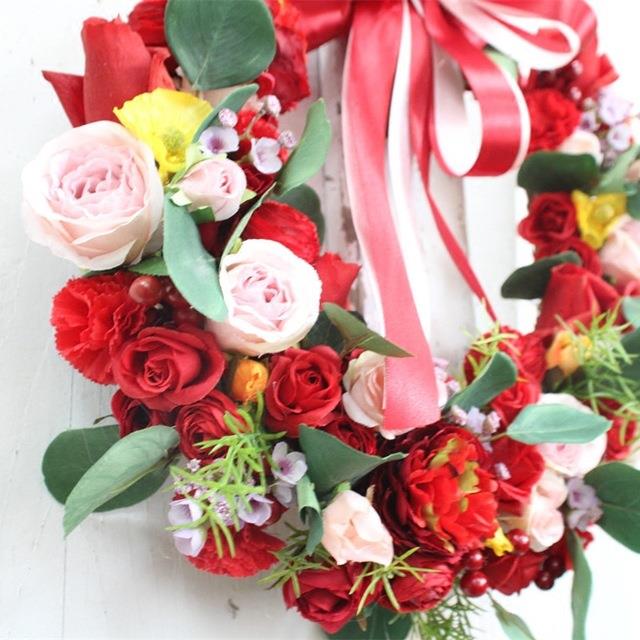 工厂店仿真玫瑰洋墙面花环门饰门挂牡丹装饰吊饰家居饰品摆件可定