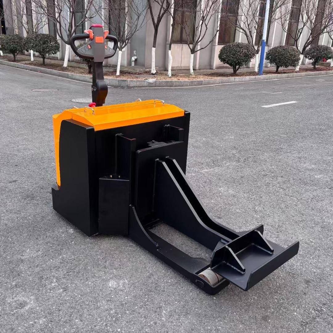 3吨A字架步行电动牵引车5T承载式电动牵引拖车头平板搬运拖车挂车