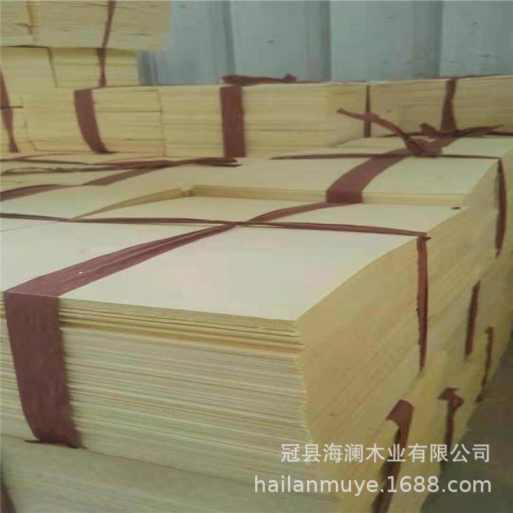 工厂烘干板皮指甲锉杨木单板断开小规格工艺品纯白杨木单板
