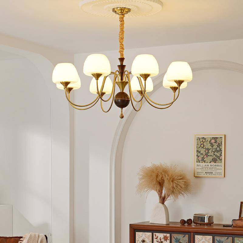 新款美式复古客厅吊灯法式中古风主灯书房南洋风卧室餐厅设计师款