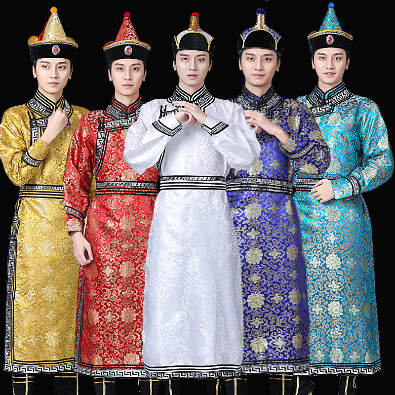 新款蒙古袍男蒙古服装蒙古服饰y男蒙古衣服族男演出服装表演演唱