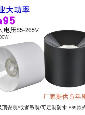 100瓦明装筒灯大功率天棚高空灯车站大型商场机场8寸50W60WX70W80