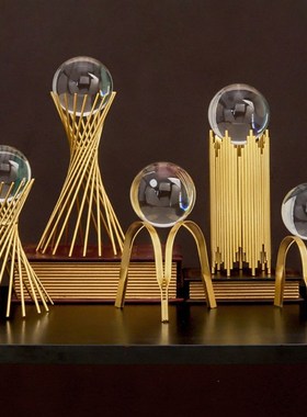 北欧创意玻璃水晶球摆件客厅电视柜办公室书桌酒柜工艺装饰品摆设