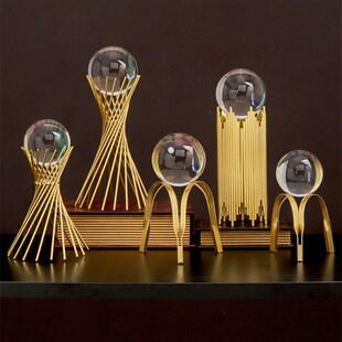 北欧创意玻璃水晶球摆件客厅电视柜办公室书桌酒柜工艺装饰品摆设