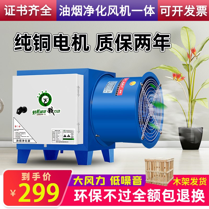 油烟净化器静电式饭店厨房小型A风机一体机商用餐饮烧烤家用除味