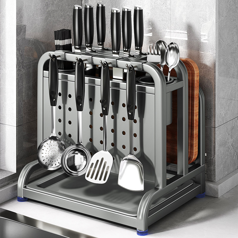 304不锈钢厨房刀架置物架砧菜板刀具多功能筷子笼一体收纳放置架,厨房/烹饪用具,厨房置物架/置物柜/角架,淘宝优惠券,粉丝福利购,淘宝优惠卷