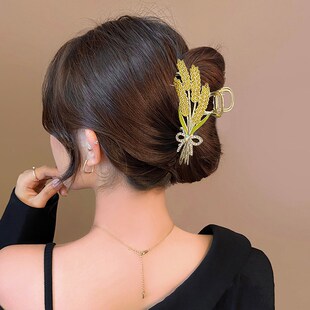 【下单立减50】 合金发饰轻奢高级感麦穗发夹头饰时尚后脑抓夹-Y