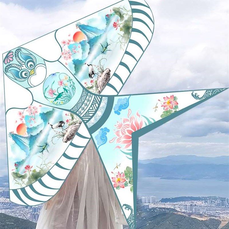 20232023年新款潍坊国潮沙燕大小风筝儿童微风易飞手Y持线轮盘成