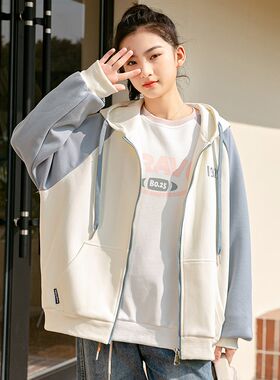 初高中学生春秋季休闲时尚外套2024新款15岁17R少女大童加厚棒球